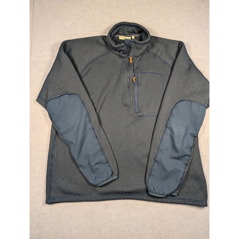 Fjallraven Ovik Fleece Half Zip Mens M Navy Blue G-1000 Reinforced Excellent